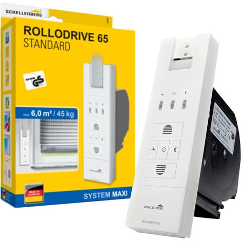 Schellenberg 22726 Avvolgicavo Elettrico per tapparelle RolloDrive 65 Standard, Fino a 6 m² di Superficie dell'avvolgibile, Larghezza del Nastro 23 mm, con Timer Automatico, Spina di Rete, Bianco (1/5)