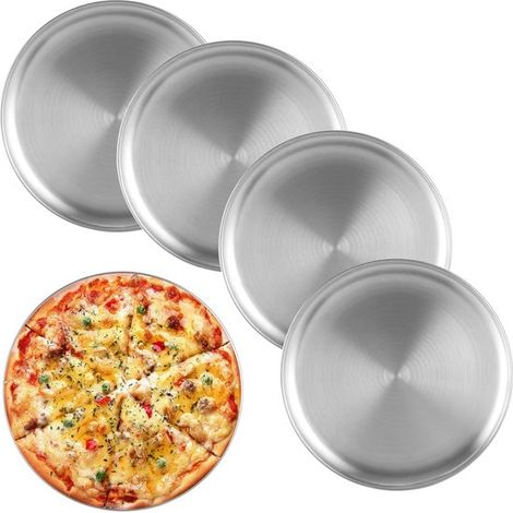 Set di teglie per pizza - 5 pezzi - 30 cm - Rotonde - Acciaio inossidabile - Adatte al forno - Cottura - Servizio - Cottura - Lavabili in lavastoviglie (1/5)