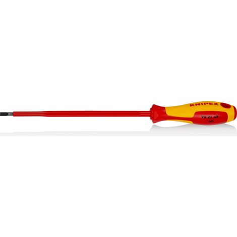 KNIPEX 98 21 45 Giraviti per elettricisti per viti con intaglio impugnatura isolante, in materiale bicomponente, collaudato VDE brunita 287 mm