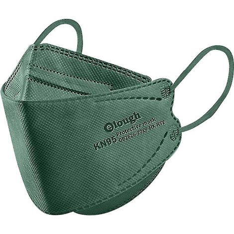 Masques KN95 pour enfants (4 couches) - 30 ou 50 pièces - Vert foncé (1/4)