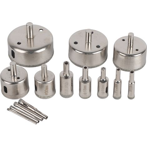 14Pcs/set 3‑70mm Diamond Coated Hole Saw Drill Bit Cutter for Glass Marble Tile