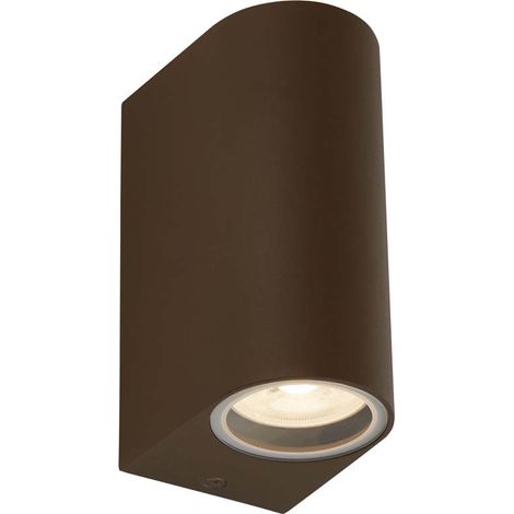 Außenleuchte Wandlampe Fassadenleuchte GU10 rostbraun Alu Glas Balkonleuchte (1/3)