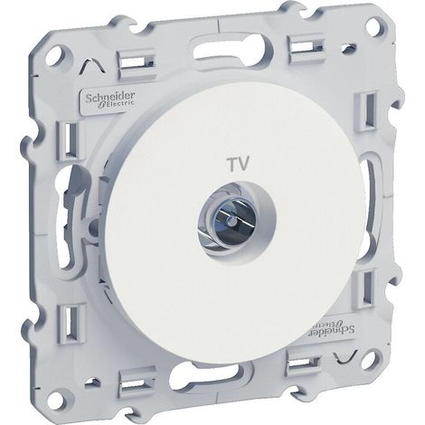 Schneider Electric – Prise RJ45 complète STP blanc pour montage encastré – Plastique anti-UV – Câblage paire torsadée blindée – S520476