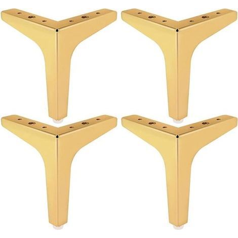4-Piece Furniture Leg Set - Gold - Iron DIY Furniture Legs - 13cm High - Universal for Sofas and Cabinets - Includes Installation Accessories (1/4)