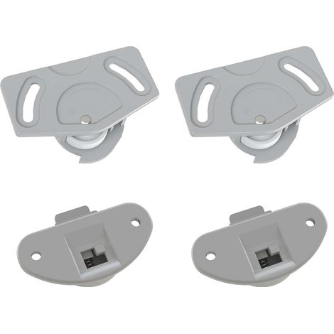 Cyclingcolors – Lot de 2 garnitures complètes pour porte coulissante – Monture et guide en plastique – Capacité 15kg – Couleur gris