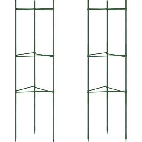 Cage à tomates 2 pcs 116 cm acier et PP