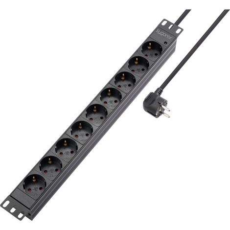 Sygonix SY-5799004 Steckdosenleiste 19 Zoll 9fach Schwarz Schutzkontakt 1 St. (1/5)