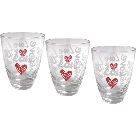 MAURY'S SET 3 BICCHIERI CORAZON PER ACQUA FANTASIA CUORI