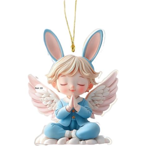 Pendentif Acrylique - Ange Ailé - Décoration Intérieure Voiture - Ornements Fêtes Printanières - Lot de 1 (1/4)