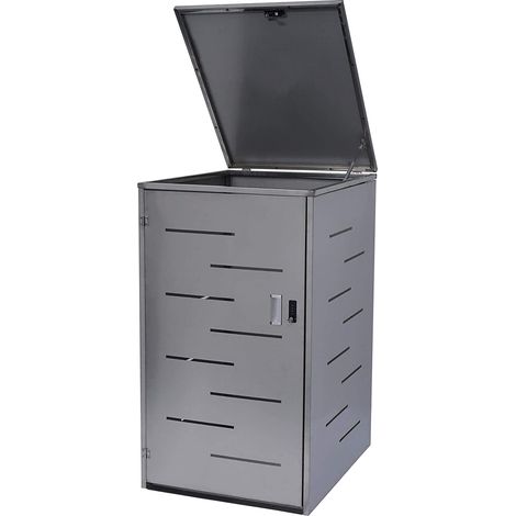 Cubo de basura exterior que alberga contenedores de basura de hasta 2 contenedores 116x71x98 cm acero inoxidable 040005590