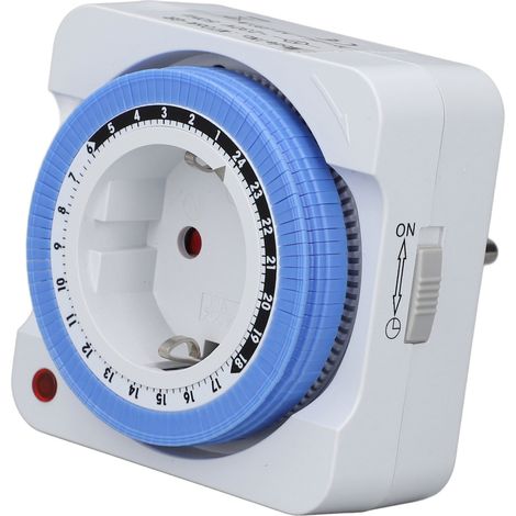 Prise de courant avec minuterie automatique, interrupteur à minuterie, éclairage, contrôleur mécanique 24 heures (1/5)