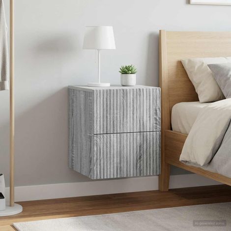 2 cabinets de chevet muraux à 4 tiroirs en bois d’ingénierie Sonoma gris 33 x 34,5 x 40 cm - PANGIVO (1/5)