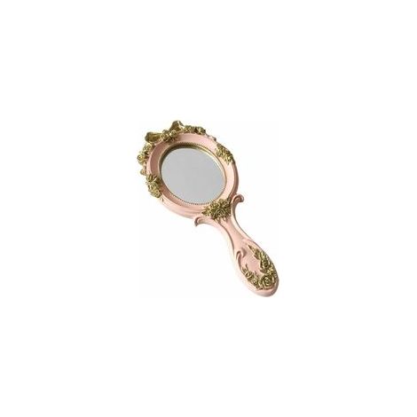 Miroir à Main Vintage Miroir Cosmétique Rose Doré avec Poignée Antique Portable Miroir de Maquillage Princesse Miroir de Vanité pour Femmes Filles Voyage (1/5)