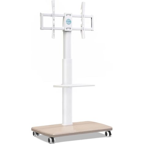 Support TV roulettes avec Pied en Bois de 20 MM pour TV de 32 à 70 Pouces,Support Television sur Pied Pivotant 60° et 6 Réglages de Hauteur jusqu'à 40 KG,Max VESA 600 x 400 MM (1/5)