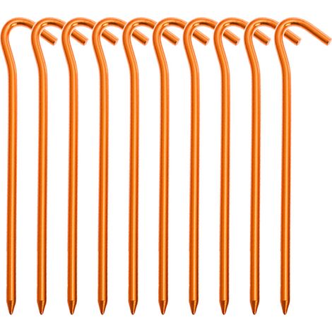 Lot de 10 piquets de tente de camping en aluminium léger pour abri de jardin ou auvent