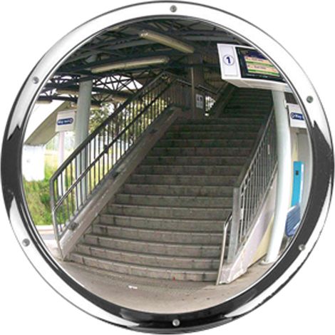 Moravia Anti-Vandalismus Spiegel aus Edelstahlspiegel rund 500 x 80 mm