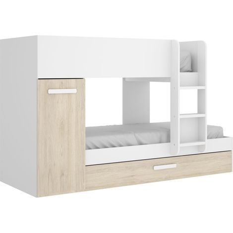 Cama Tren con 3 camas Blanco / Natural 150x244x112 cm - TOM (1/5)