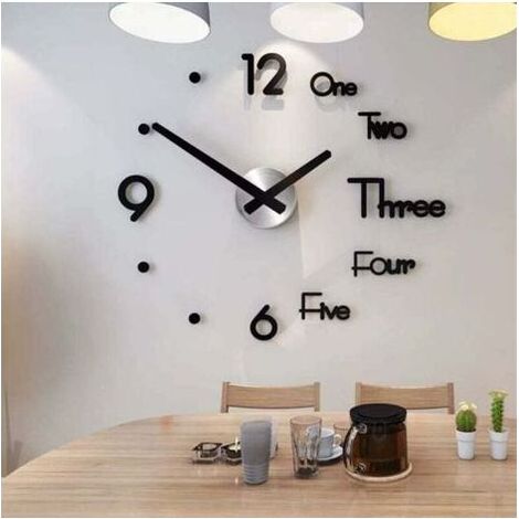 Moderne Wanduhr, modische Pendelwanduhr, rahmenlose 3D-Spiegelwanduhr-Aufkleber, Büro- und Hoteldekoration, DIY-Wanduhr (1/5)
