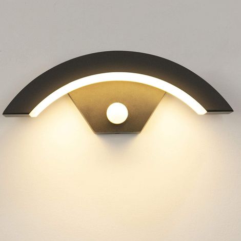 Aplique de pared exterior de aluminio de 15 W con sensor de movimiento LED, 3000 K, blanco cálido, para jardín, baño, porche y garaje - RWLighting & Lighting / Iluminación exterior / Iluminación de pa (1/5)