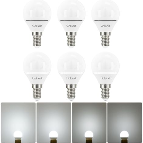 LED Ampoule Dimmable E14, Blanc Froid 5000K, 4.5W Équivalent 40W, 500lm, Ampoule Ronde P45 Petit Culot à Vis, Lot de 6 (1/5)