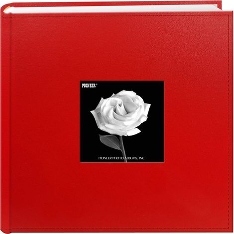 Albums Photo 200-pocket Cousu en Similicuir Cadre Photo de Couverture Album, 4 by 15,2 cm, Rouge (1/5)
