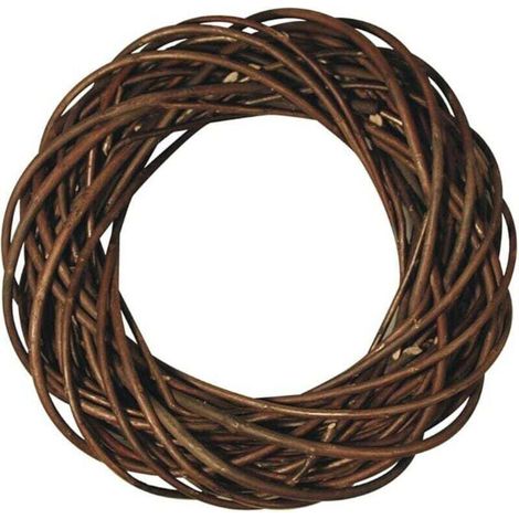 Corona de sauce crudo, marrón, sin pelar, material natural, 1 unidad, 25 cm de diámetro, 6 cm de grosor, decoración del hogar, Navidad, Pascua, primavera, otoño