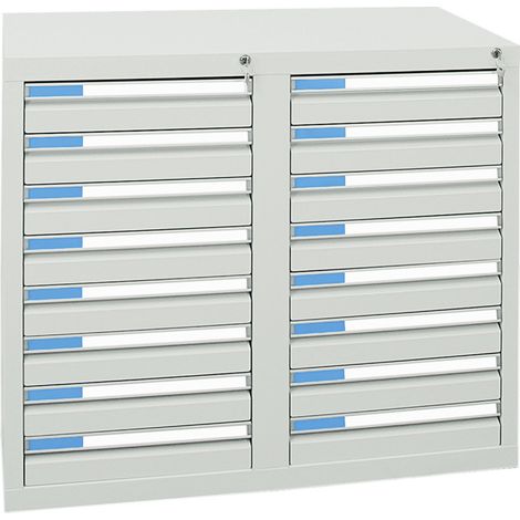 Stumpf Schubladenschrank Serie ESTA, 16 Schubladen lichtgrau (16x100mm) (1/2)