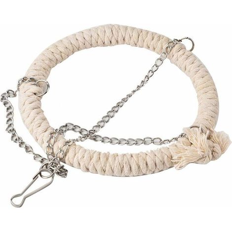 Balançoire en Corde de Coton Blanc, Jouet de Perroquet de Formation de Corde de Chanvre résistant à l'usure, Installation Facile -