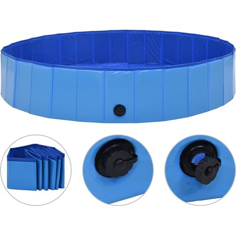 Hundepool Faltbar Blau 160 x 30 cm PVC