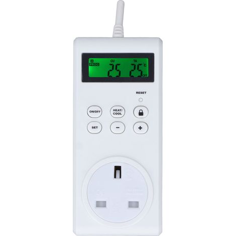Thermostat Outlet Wireless Programmable Automatic Temperature Controller Socket Switch UK Plug 250V