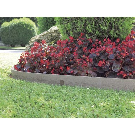 Bordure composite imitation bois 9 cm – Longueur 5 m – Imputrescible et sans entretien – Flexible pour délimitation zones – Celloplast (1/5)