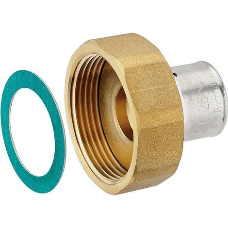 Press-Verschraubung mit Überwurfmutter 1 1/2'' IG - flachdichtend - für Alu-Verbundrohr 26 x 3,0 mm
