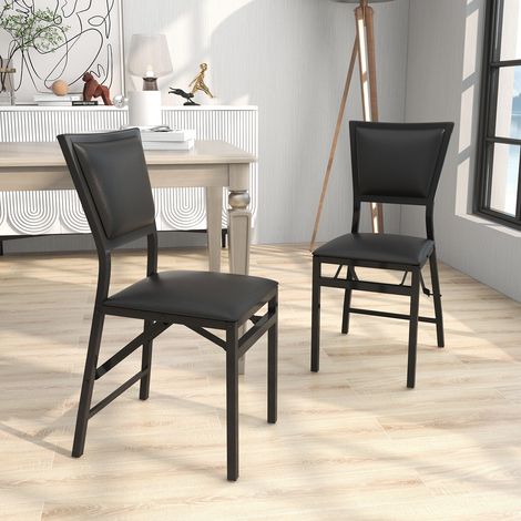 Set de 2 chaises de table pliantes en métal avec design gain de place (1/5)