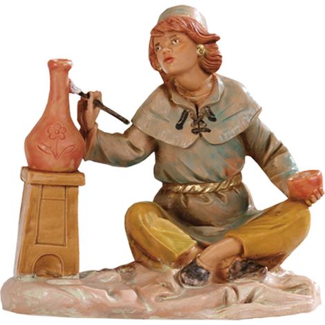 STATUETTA PITTORE 12CM IN RESINA PER PRESEPE
