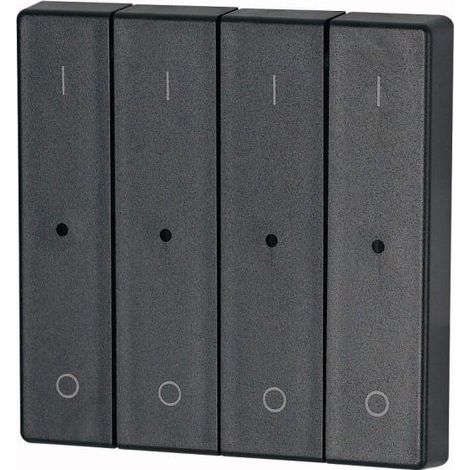Bouton à bascule quadruple +raccord de manomètre I/0 anthracite EATON CWIZ-04/14-LED