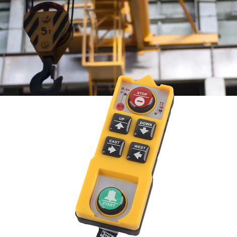 Télécommande industrielle robuste à double poignée YU-4S - Résistante aux chutes, à l'eau, aux acides et aux huiles - Télécommande pour palan électrique/ponçage automatique 380 V CA (1/5)