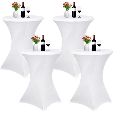 Husse Stehtisch Stretch Bistrotisch 80 85 cm Weiß 80×110cm(4Pcs) (1/5)