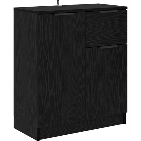 Aparador Roble Negro 60 x 30 x 70 cm Madera de ingeniería vidaXL
