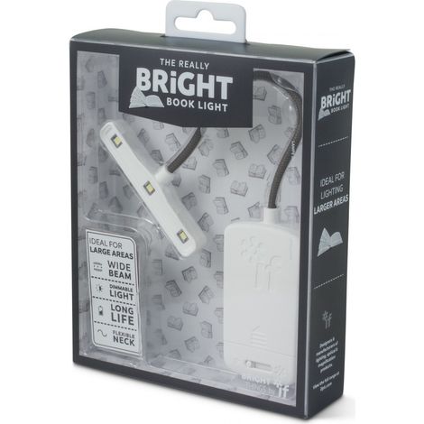 Lámpara de lectura IF Bright: blanca, flexible y con clip