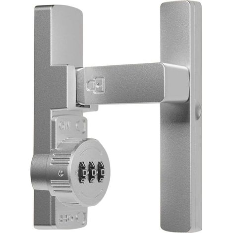 Serrure à combinaison à 90 degrés avec code sans clé à 3 chiffres pour portes, granges, garages, abris de jardin et armoires de fenêtre (argent) (1/5)