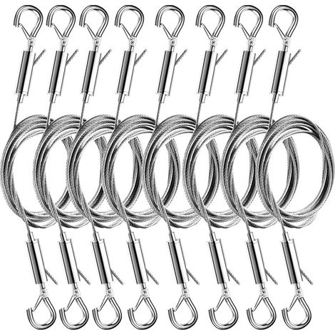 Kit de 8 fils suspension réglables pour tableaux, cadres et miroirs, (1/5)