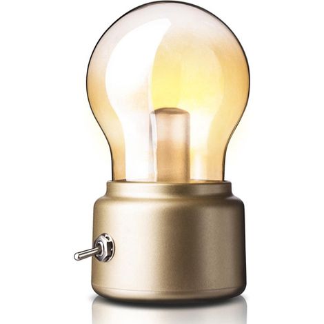 Wiederaufladbare Retro-Glühbirnenlampe, kleines tragbares Nachtlicht