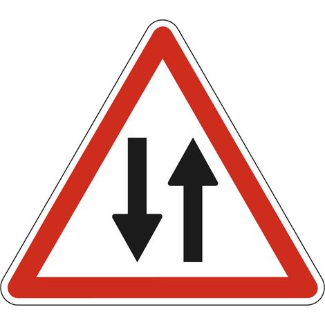 Panneau de signalisation danger - Circulation dans les 2 sens - Triangulaire - Gamme Ecolign - Classe 1 - 500mm (1/5)
