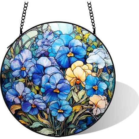 Vitrail suspendu décoration moderne, diamètre: 15 cm (1/5)