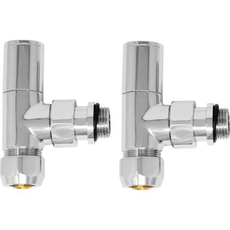 COPPIA VALVOLE SQUADRO CROMATE FORMA TONDA 1/2 CROMATA   Idroweb