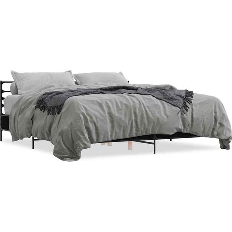 Maison Exclusive - Bettgestell Schwarz 200x200 cm Holzwerkstoff u (1/5)
