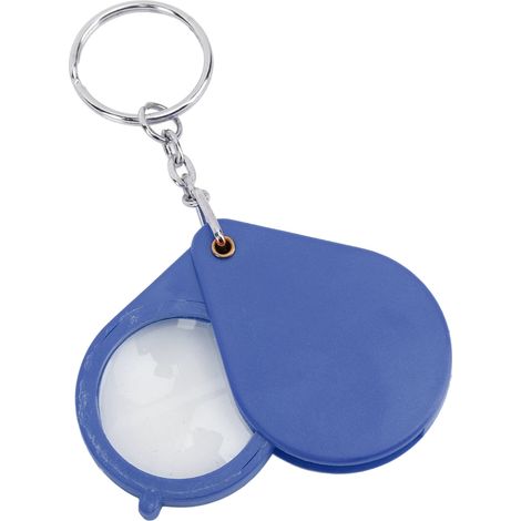 Loupe porte-clés grossissement 10X, mini loupe portable pliable avec porte-clés pour la lecture en extérieur bleu (1/5)