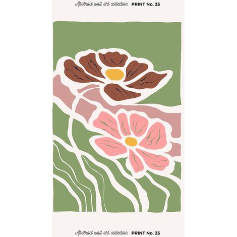 Tableau sur toile abstractions florales 30x45 cm - Impression sur Toile Murale Décorative - Image imprimée en HD sur Toile - Toile sur Châssis en Bois FSC - Fabriqué en France (1/5)