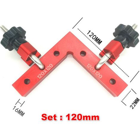Lot de 3 Serre-joints d'angle 12cm Aluminium 90° Équerres de Positionnement pour Menuiserie, Pinces de Coffrage, Fixation d'Atelier (1/5)