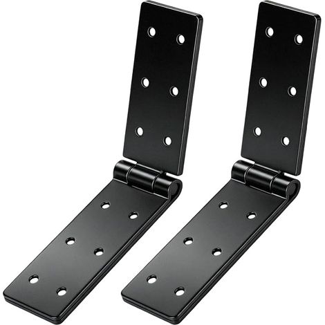 2 bisagras de puerta resistentes, bisagras para puertas plegables, bisagras plegables negras, conectores de bisagras para puertas de jardín, cajas de madera, armarios, muebles. (1/5)